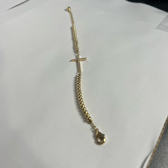 14k goldfilled cross bead bracelet - Picture 3 of 4